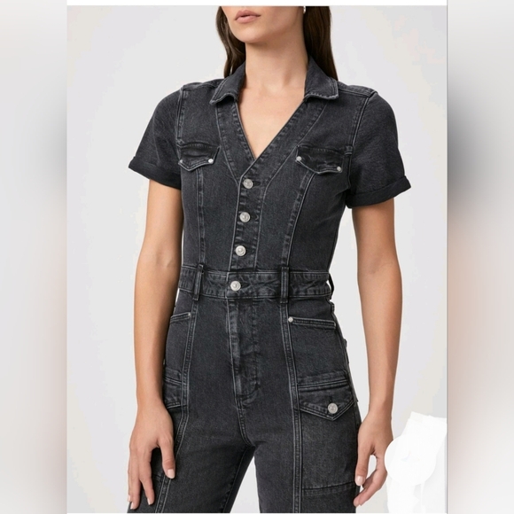 Paige Alexis Short Sleeve Jumpsuit in Dark Asphalt - NWT - Picture 8 of 12